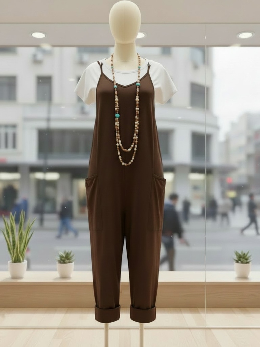 NWOT Casual Brown Romper